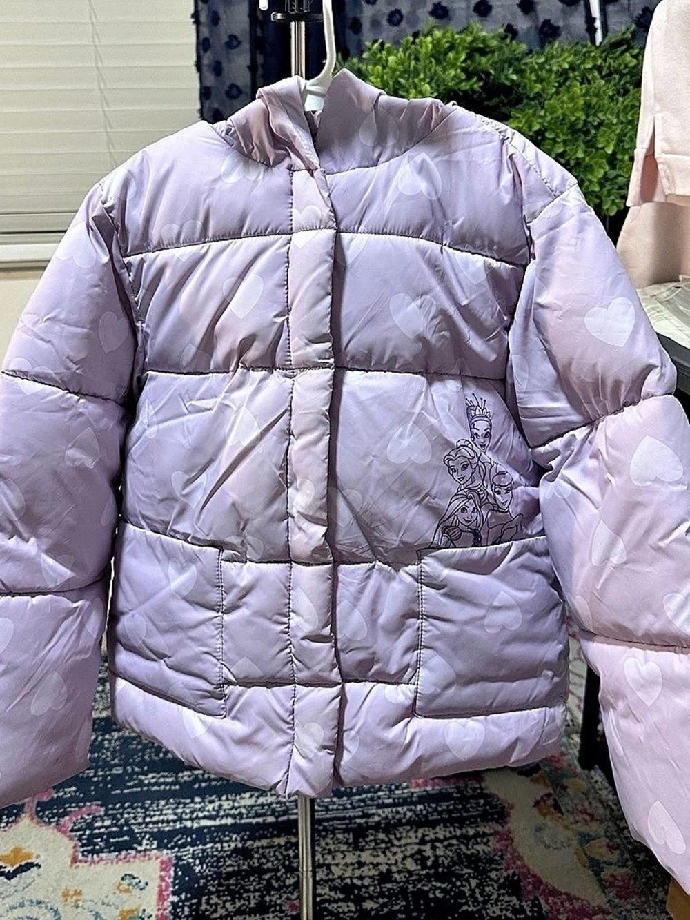 Disney Princess Toddler Girls Cozy Sherpa Lined Puffer Jacket Toddler Girls